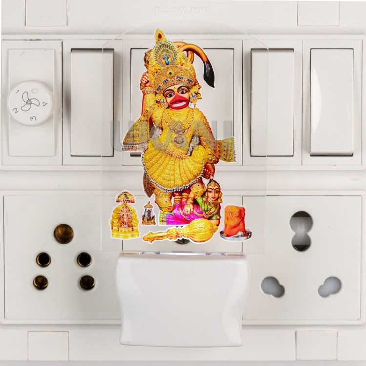 UKANI® Salanpur Hanuman Design single color white light UV Multi color Print Night Lamp for Temple/Home/Office/gift