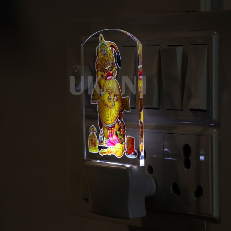 UKANI® Salanpur Hanuman Design single color white light UV Multi color Print Night Lamp for Temple/Home/Office/gift