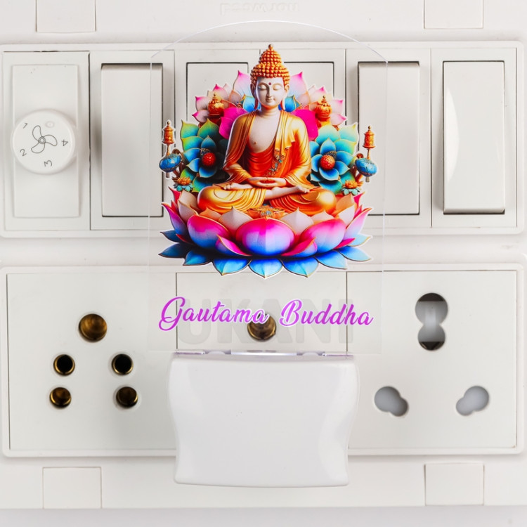 UKANI Budhha Design single color white light UV Multi color Print Night Lamp for Temple/Home/Office/gift