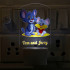 UKANI  Tom and jerry  Design single color white light UV Multi color Print Night Lamp for Temple/Home/Office/gift