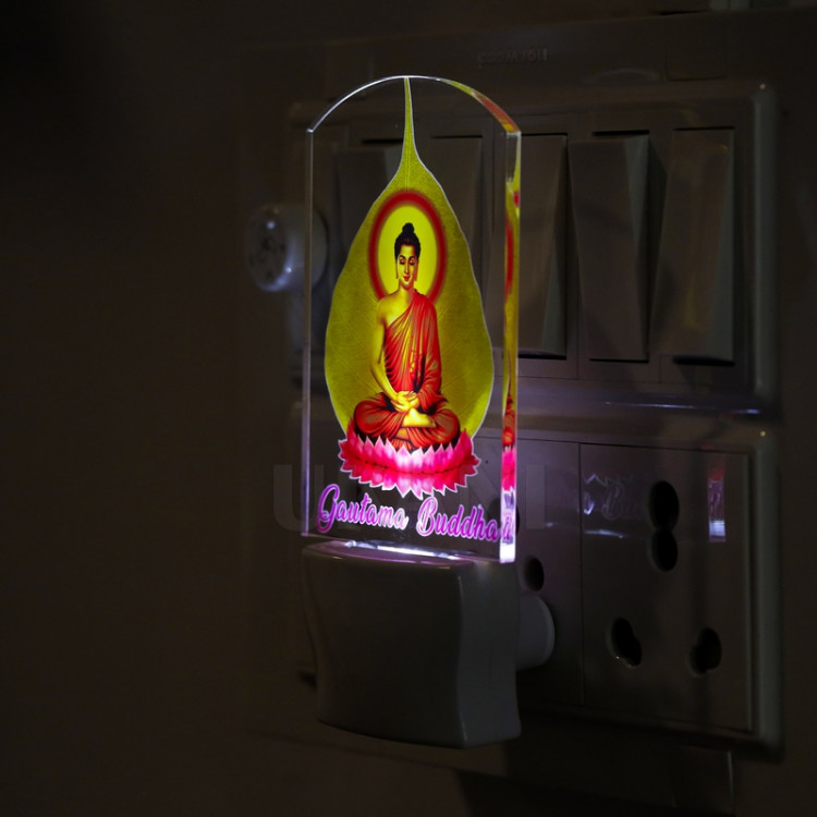 UKANI   Budha Design single color white light UV Multi color Print Night Lamp for Temple/Home/Office/gift