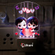 UKANI LOVE HEART  Design single color white light UV Multi color Print Night Lamp for Temple/Home/Office/gift