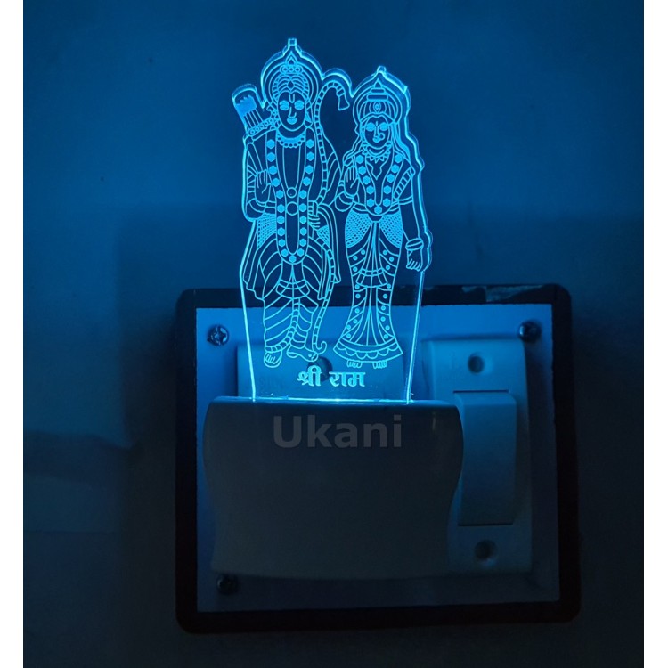 UKANI 3D  Shree Ram ( Siyaram) Night lamp with 7 color automatic Changing Light For Home bedroom Gift  Cafe Office Valentine Gift  size (3 inch )