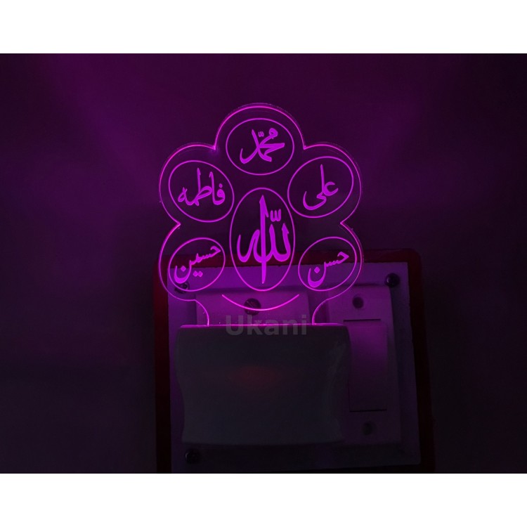 UKANI 3D Islamic Panjatan Night lamp with 7 color automatic Changing Light For Home bedroom Gift  Cafe Office Valentine Gift  size (3 inch )