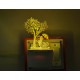 UKANI 3D love couple with umbrella  Night lamp with 7 color automatic Changing Light For Home bedroom Gift  Cafe Office Valentine Gift  size (3 inch )