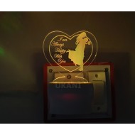 UKANI 3D Love Couple With Heart Night lamp with 7 color automatic Changing Light For Home bedroom Gift  Cafe Office Valentine Gift  size (3 inch )