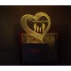 UKANI 3D Love Family Forever  Night lamp with 7 color automatic Changing Light For Home bedroom Gift  Cafe Office Valentine Gift  size (3 inch )