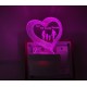 UKANI 3D Love Family Forever  Night lamp with 7 color automatic Changing Light For Home bedroom Gift  Cafe Office Valentine Gift  size (3 inch )