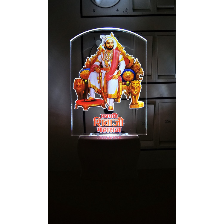 UKANI  Chhatrapati Shivaji Maharaj single color white light UV Multi color Print Night Lamp for Temple/Home/Office/gift