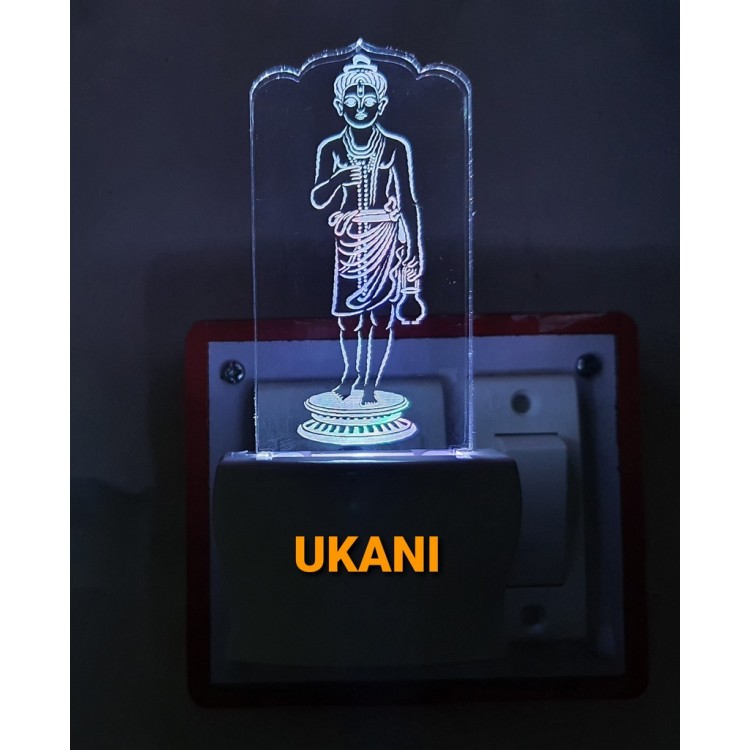 UKANI 3D Nilkanth varni night lamp with 7 color automatic Changing Light For Home bedroom Gift  Cafe Office Valentine Gift  size (3 inch )