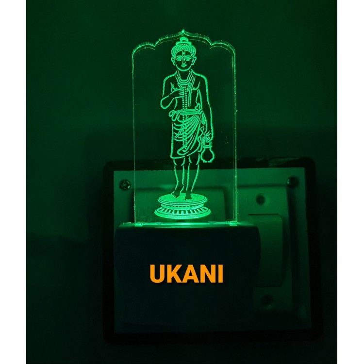 UKANI 3D Nilkanth varni night lamp with 7 color automatic Changing Light For Home bedroom Gift  Cafe Office Valentine Gift  size (3 inch )
