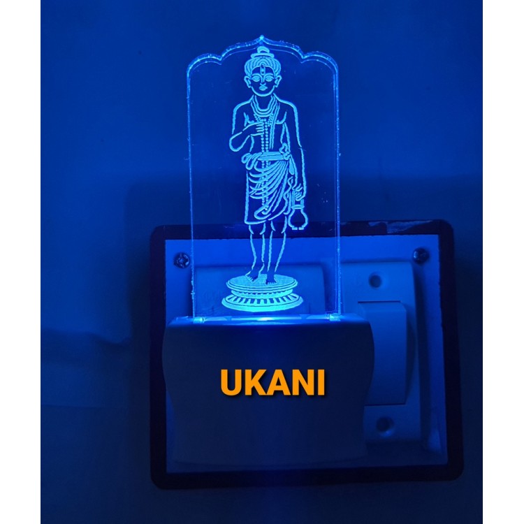 UKANI 3D Nilkanth varni night lamp with 7 color automatic Changing Light For Home bedroom Gift  Cafe Office Valentine Gift  size (3 inch )