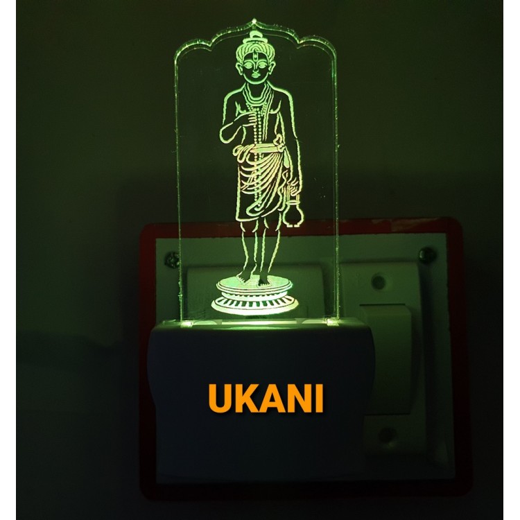 UKANI 3D Nilkanth varni night lamp with 7 color automatic Changing Light For Home bedroom Gift  Cafe Office Valentine Gift  size (3 inch )