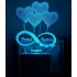 UKANI Acrylic Personalized 7 Heart Color Changing 3D Illusion LED Night Lamp Customized Name and Tagline Gift for Every Occasion/Valentines Day (Multicolour)