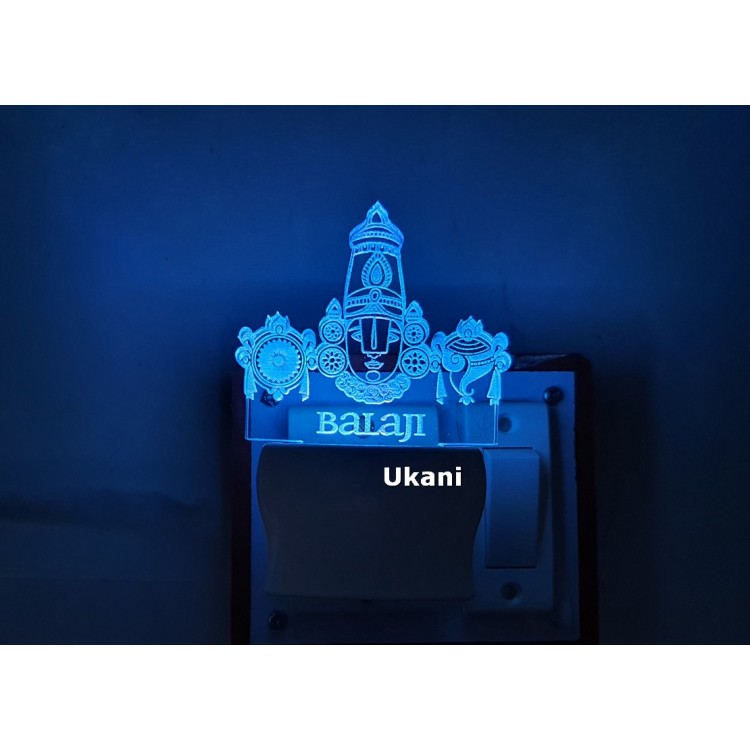 UKANI 3DShree Balaji God Design with 7 color automatic Changing Light For Home bedroom Gift  Cafe Office Valentine Gift  size (3 inch )