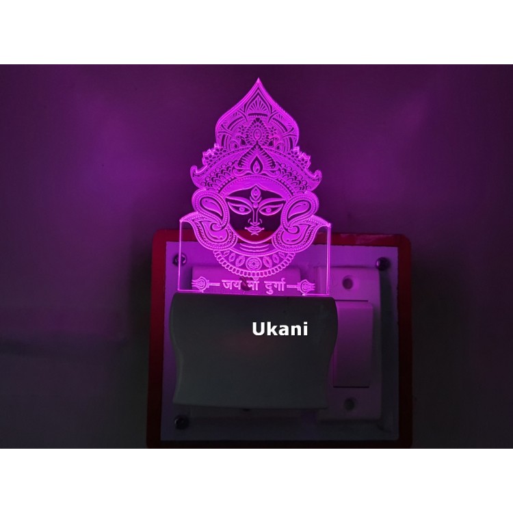 UKANI 3D Shree Durga Mataji Design with 7 color automatic Changing Light For Home bedroom Gift  Cafe Office Valentine Gift  size (3 inch )