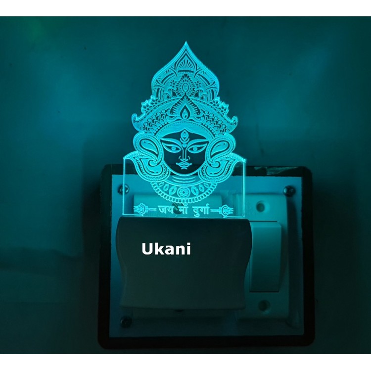 UKANI 3D Shree Durga Mataji Design with 7 color automatic Changing Light For Home bedroom Gift  Cafe Office Valentine Gift  size (3 inch )