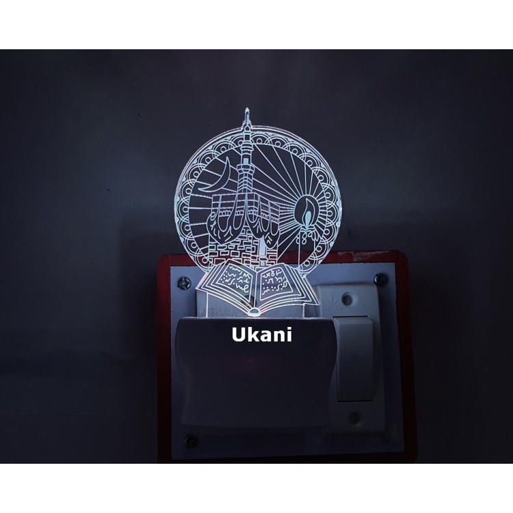 UKANI 3D New Islamic Masjid Design with 7 color automatic Changing Light For Home bedroom Gift  Cafe Office Valentine Gift  size (3 inch )