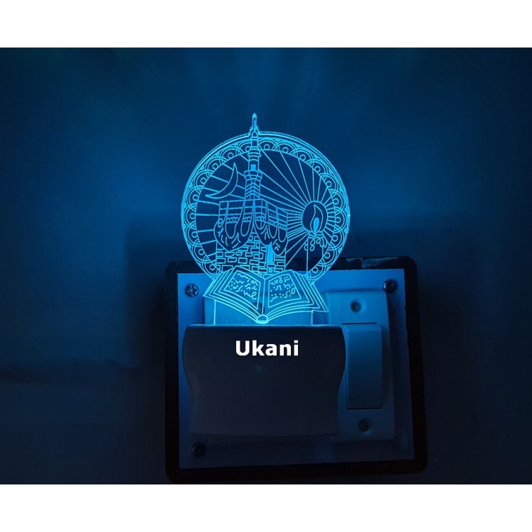 UKANI 3D New Islamic Masjid Design with 7 color automatic Changing Light For Home bedroom Gift  Cafe Office Valentine Gift  size (3 inch )