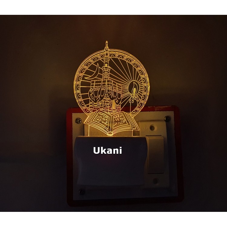 UKANI 3D New Islamic Masjid Design with 7 color automatic Changing Light For Home bedroom Gift  Cafe Office Valentine Gift  size (3 inch )
