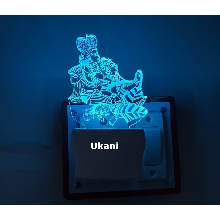 UKANI 3D New Radha Krishna God Design with 7 color automatic Changing Light For Home bedroom Gift  Cafe Office Valentine Gift  size (3 inch )