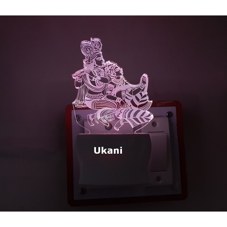 UKANI 3D New Radha Krishna God Design with 7 color automatic Changing Light For Home bedroom Gift  Cafe Office Valentine Gift  size (3 inch )