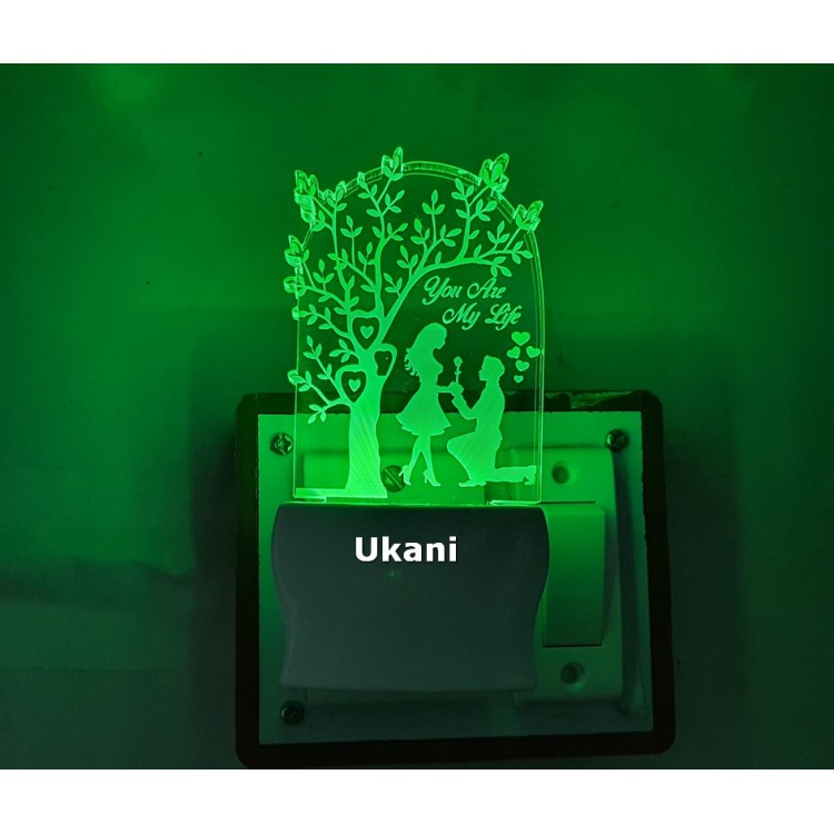 UKANI 3DLove Couple Under Tree Design with 7 color automatic Changing Light For Home bedroom Gift  Cafe Office Valentine Gift  size (3 inch )