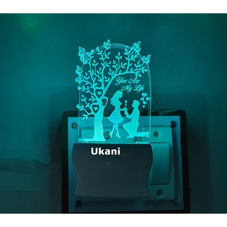 UKANI 3DLove Couple Under Tree Design with 7 color automatic Changing Light For Home bedroom Gift  Cafe Office Valentine Gift  size (3 inch )