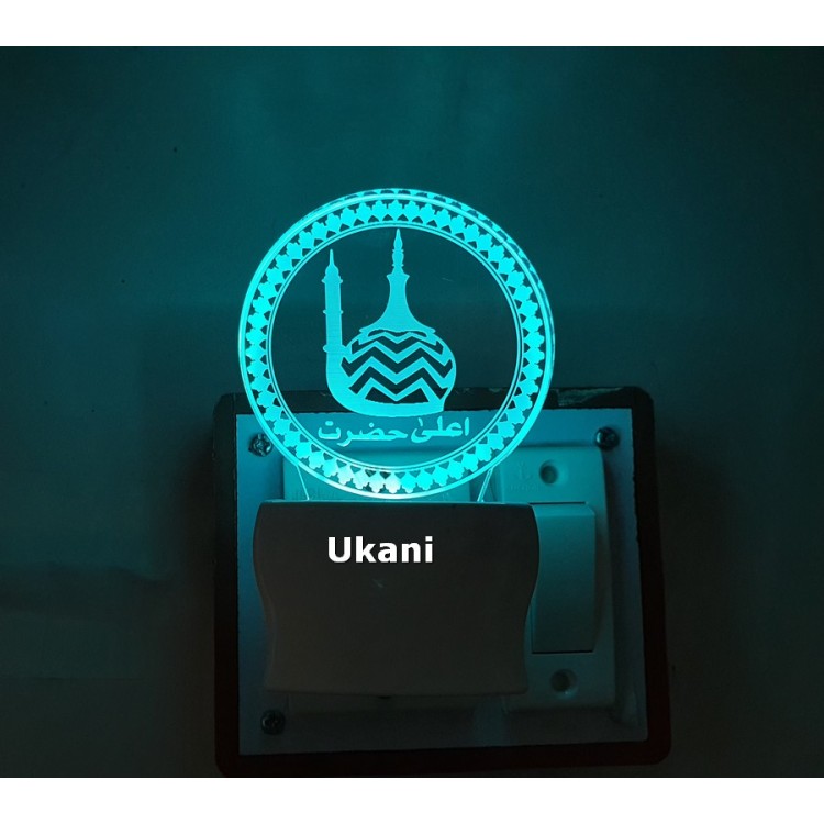 UKANI 3D Round Islamic Masjid  Design with 7 color automatic Changing Light For Home bedroom Gift  Cafe Office Valentine Gift  size (3 inch )