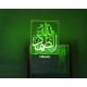 UKANI 3D New Islamic Square  Design with 7 color automatic Changing Light For Home bedroom Gift  Cafe Office Valentine Gift  size (3 inch )
