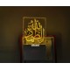 UKANI 3D New Islamic Square  Design with 7 color automatic Changing Light For Home bedroom Gift  Cafe Office Valentine Gift  size (3 inch )