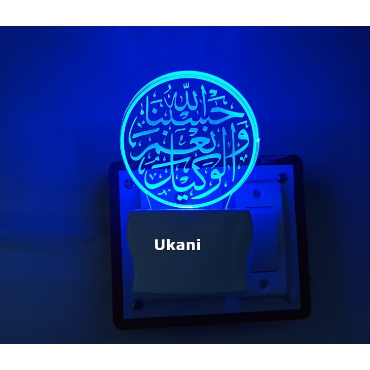 UKANI 3D New Round islamic  Design with 7 color automatic Changing Light For Home bedroom Gift  Cafe Office Valentine Gift  size (3 inch )