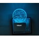 UKANI 3D New Round islamic  Design with 7 color automatic Changing Light For Home bedroom Gift  Cafe Office Valentine Gift  size (3 inch )