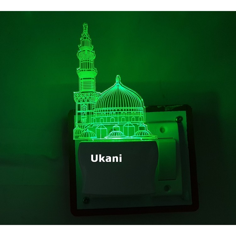 UKANI 3D New Makkah Masjid  Design with 7 color automatic Changing Light For Home bedroom Gift  Cafe Office Valentine Gift  size (3 inch )