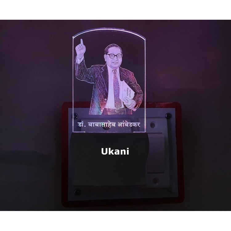 UKANI 3D Dr. Baba Saheb Ambedkar Design with 7 color automatic Changing Light For Home bedroom Gift  Cafe Office Valentine Gift  size (3 inch )