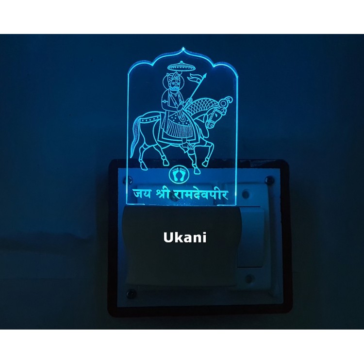 UKANI 3DGod Ramapir Design with 7 color automatic Changing Light For Home bedroom Gift  Cafe Office Valentine Gift  size (3 inch )