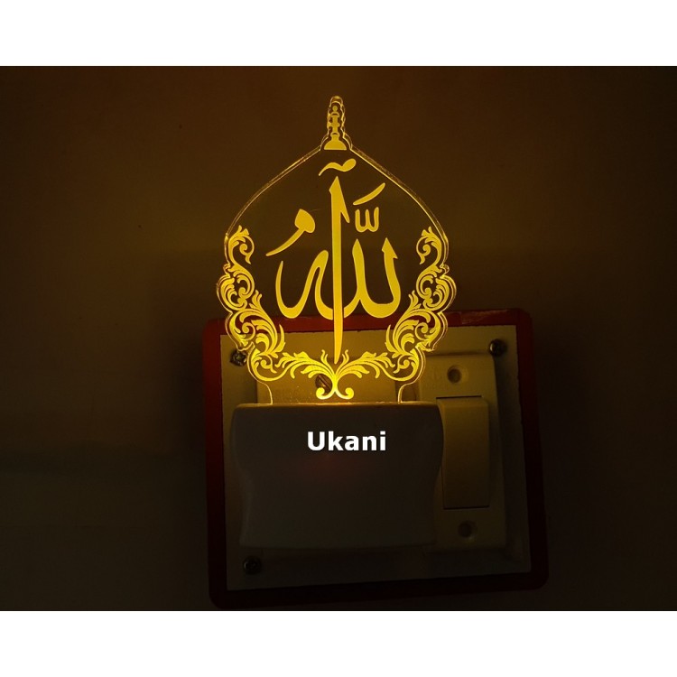 UKANI 3D Ishlamic  Design with 7 color automatic Changing Light For Home bedroom Gift  Cafe Office Valentine Gift  size (3 inch )