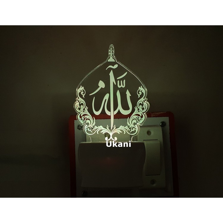 UKANI 3D Ishlamic  Design with 7 color automatic Changing Light For Home bedroom Gift  Cafe Office Valentine Gift  size (3 inch )