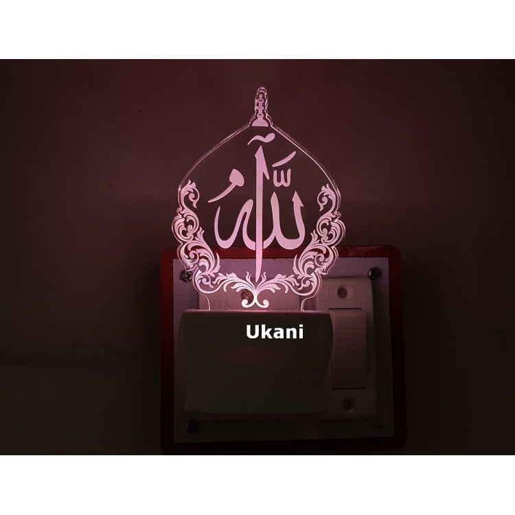 UKANI 3D Ishlamic  Design with 7 color automatic Changing Light For Home bedroom Gift  Cafe Office Valentine Gift  size (3 inch )