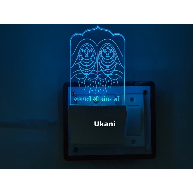 UKANI 3D Shree Randal Mataji Design with 7 color automatic Changing Light For Home bedroom Gift  Cafe Office Valentine Gift  size (3 inch )