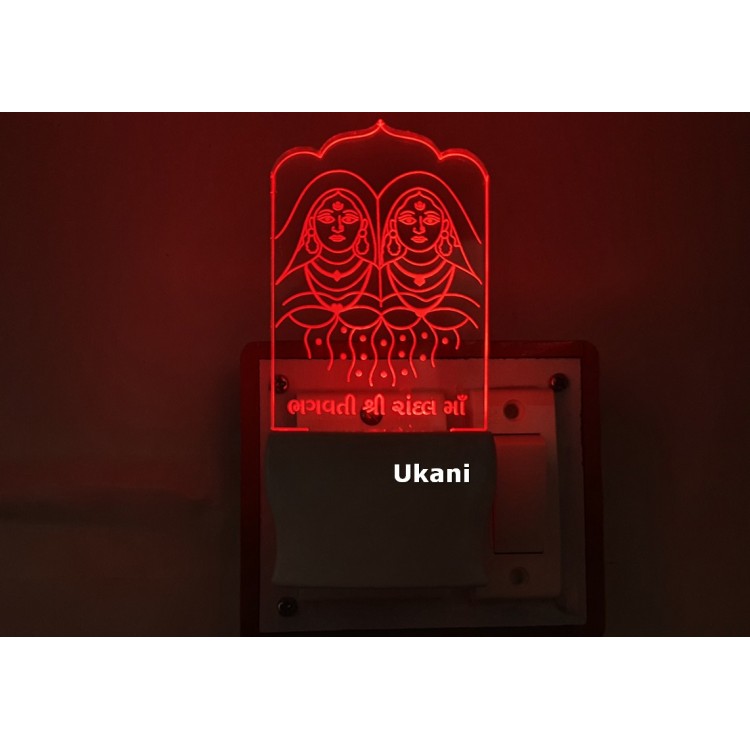 UKANI 3D Shree Randal Mataji Design with 7 color automatic Changing Light For Home bedroom Gift  Cafe Office Valentine Gift  size (3 inch )