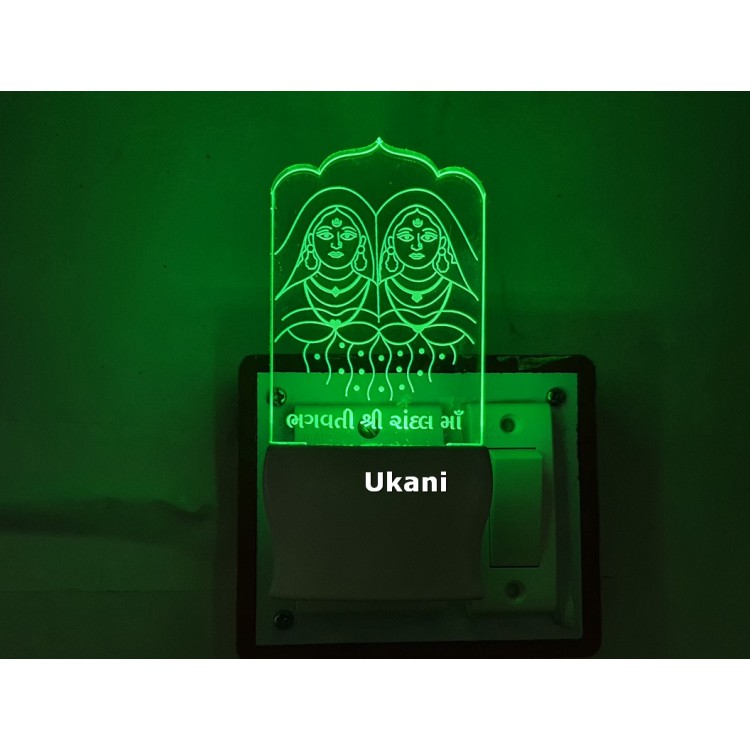 UKANI 3D Shree Randal Mataji Design with 7 color automatic Changing Light For Home bedroom Gift  Cafe Office Valentine Gift  size (3 inch )