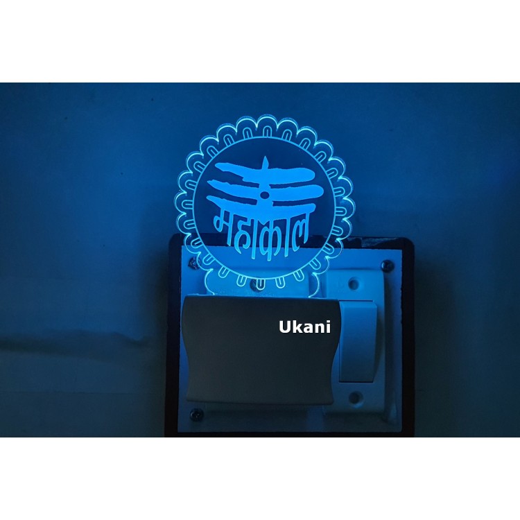 UKANI 3D Shree Mahakal Design with 7 color automatic Changing Light For Home bedroom Gift  Cafe Office Valentine Gift  size (3 inch )
