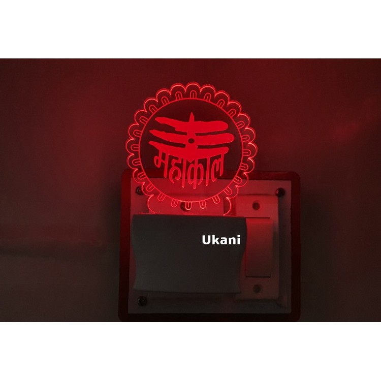 UKANI 3D Shree Mahakal Design with 7 color automatic Changing Light For Home bedroom Gift  Cafe Office Valentine Gift  size (3 inch )