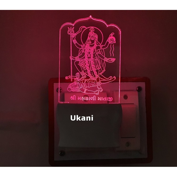 UKANI 3D Shree Mahakali Mataji  Design with 7 color automatic Changing Light For Home bedroom Gift  Cafe Office Valentine Gift  size (3 inch )