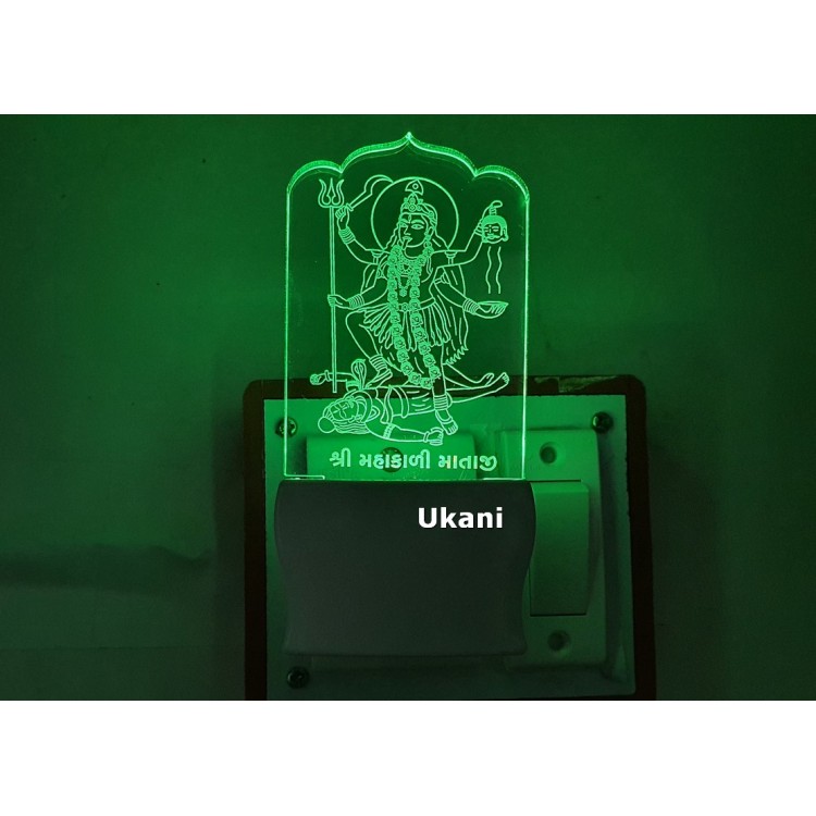 UKANI 3D Shree Mahakali Mataji  Design with 7 color automatic Changing Light For Home bedroom Gift  Cafe Office Valentine Gift  size (3 inch )