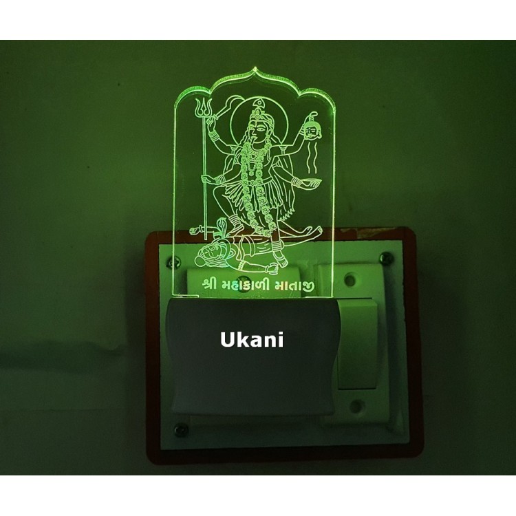 UKANI 3D Shree Mahakali Mataji  Design with 7 color automatic Changing Light For Home bedroom Gift  Cafe Office Valentine Gift  size (3 inch )