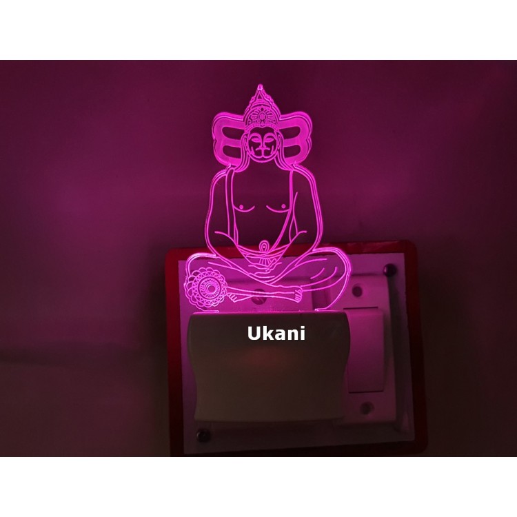 UKANI 3D New Hanumanji Design with 7 color automatic Changing Light For Home bedroom Gift  Cafe Office Valentine Gift  size (3 inch )