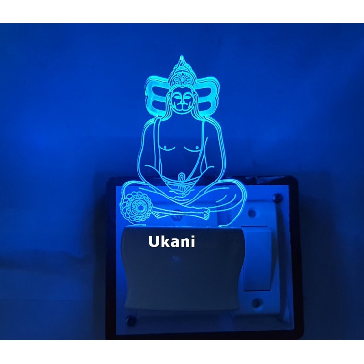 UKANI 3D New Hanumanji Design with 7 color automatic Changing Light For Home bedroom Gift  Cafe Office Valentine Gift  size (3 inch )