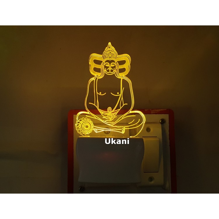 UKANI 3D New Hanumanji Design with 7 color automatic Changing Light For Home bedroom Gift  Cafe Office Valentine Gift  size (3 inch )